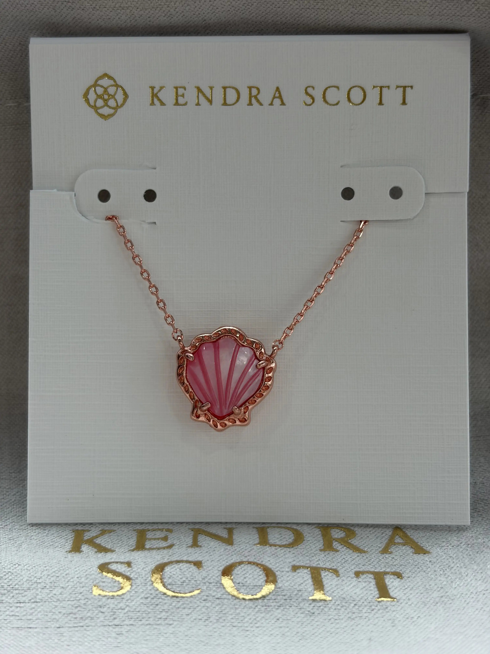 Kendra Scott pink seashell necklace